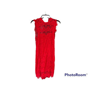 Free People Lace Dress XS Red Mini Sexy Open Back
